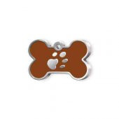 Kemik Şeklinde Mineli Küçük Kedi Köpek Künyesi Kahve - 1