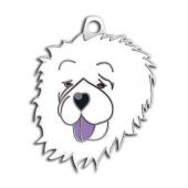 Çin Aslanı Köpek Künyesi (Beyaz) - 1