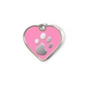 Kalp Şeklinde Mineli Küçük Kedi Köpek Künyesi Pembe - 1