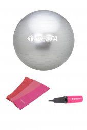 Delta 65 cm Pilates Topu 3lü Pilates Bandı Egzersiz Direnç Lastiği Pilates Topu Pompası 5li Set - 1