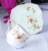 Kosova Flower Porselen 6lı Fincan Takımı Yeşil ZJN-01 - 1