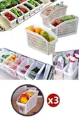 3'lü Buzdolabı İçi Düzenleyici Sebze Meyve Sepeti Organizer - 1