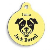 Sarı Jack Russel Yuvarlak Köpek Künyesi - 1