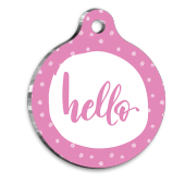 Pembe Hello Pet Tag - 1