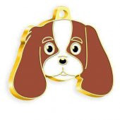 Altın Kaplama Cavalier King Charles Köpek Künyesi - 1