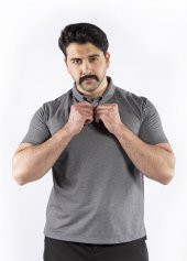VAV Tlac-01 Polo Yaka Tişört Koyu Füme XS - 4