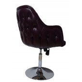 Tekli Bekleme Koltuğu Tepsi Ayaklı Bordo Suni Deri thumbnail 1