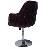 Tekli Bekleme Koltuğu Tepsi Ayaklı Bordo Suni Deri thumbnail 4