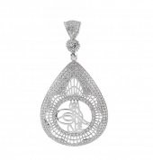 SilverPoint Taşlı Tuğralı Kolye Ucu - 1