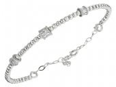 SilverPoint Üç Taşlı Dorika Top Bilezik - 1
