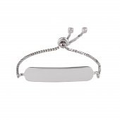 SilverPoint Oval Kesim Plakalı Asansör Bileklik - 1