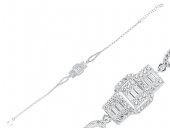 SilverPoint Üçlü Baget Taşlı Zincir Bileklik - 1