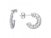 SilverPoint Yuvarlak Figürlü Zirkon Taşlı Kadın Küpe - 1
