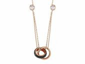 SilverPoint Rose Kaplama Çift Yüzük Kolye - 1