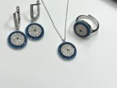 SilverPoint Zirkon Taşlı Nazar Boncuk Set - 1