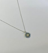 SilverPoint Renkli Zirkon Taşlı Nazar Boncuk Kolye - 1
