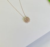 SilverPoint Rose Kaplama Baget Taşlı Kalp Figürlü Kolye thumbnail 2