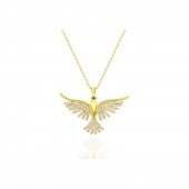 SilverPoint Gold Kaplama Zirkon Taşlı Anka Kuşu Kolye - 1