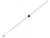 SilverPoint Yeşil Kalp Figürlü Damla Zirkon Taşlı Set - 3
