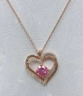SilverPoint Rose Kaplama Pembe Zirkon Taş Detay I Love You Yazılı Kalp Kolye - 1