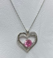 SilverPoint Pembe Yuvarlak Zirkon Taş Detay I Love You Yazılı Kalp Kolye thumbnail 2