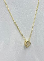 SilverPoint Gold Kaplama Kalp Çerçeve Detay Zirkon Taşlı Kolye - 2