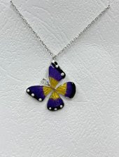 SilverPoint Mor Renkli Kelebek Figürlü Kolye thumbnail 2