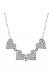 SilverPoint Zirkon Taşlı Açılabilen Kalpli Yonca Kolye thumbnail 2