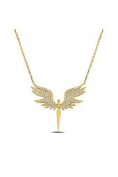 SilverPoint Gold Kaplama Mikail Meleği Figürlü Kolye - 1