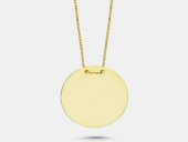 SilverPoint Gold Kaplama Yuvarlak Plaka Kolye - 1
