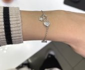 SilverPoint Sallantı Detaylı Kalp Kilit Figürlü Zincir Bileklik - 1