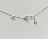 SilverPoint Sallantı Detaylı Kalp Kilit Figürlü Zincir Bileklik - 3