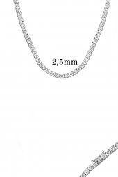 SilverPoint 2.5 mm Yuvarlak Taş Suyolu Kolye - 2