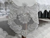 26 Parça Fransız Güpürlü Firuze Masa Örtüsü Takımı Krem - Silver thumbnail 7