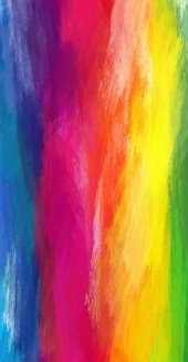 Çok Renkli Yağlı Boya Desenli Tekli Fon Perde HR_01705 - 4