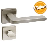 Paris Kare Rozetli Banyo-Wc Kapı Kolu Sağa ve Sola Uygun Saten 1 Takım thumbnail 1