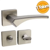 Merve Kare Rozetli Banyo-Wc Kapı Kolu Sağa ve Sola Uygun Antrasit Saten 1 Takım thumbnail 1