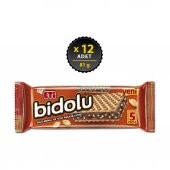 Bidolu Kakao Kremalı Yer Fıstığı Parçacıklı Gofret 81g x 12 Adet - 1