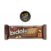 Bidolu Fındık Kremalı Yer Fıstığı Parçacıklı Gofret 81g x 12 Adet - 1