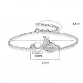 Modasteps 925 Ayar Yüksek Kalite Zirkon Çiçek İnci Bileklik thumbnail 4