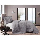 Taç Serena Çift Kişilik Yatak Örtüsü Takımı Gri - 1
