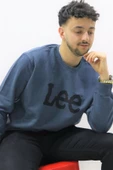 Lee L80XTJTG  Erkek Koyu Gri Bisiklet Yaka Sweatshırt - 2