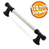 Enspel Lüks Porselen Mobilya Çekmece Dolap Kapak Kulpu Kulbu (128 MM-12.8 CM) Beyaz Mat Siyah thumbnail 1