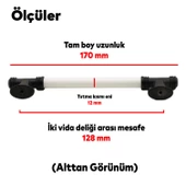 Enspel Lüks Porselen Mobilya Çekmece Dolap Kapak Kulpu Kulbu (128 MM-12.8 CM) Beyaz Mat Siyah thumbnail 4
