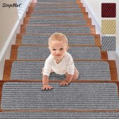 Stepmat Kaymaz Tabanlı ve Yıkanabilir Merdiven Basamak Halısı - 1