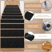 Stepmat Kaymaz Tabanlı ve Yıkanabilir Merdiven Basamak Halısı - 3