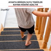 Stepmat Kaymaz Tabanlı ve Yıkanabilir Merdiven Basamak Halısı - 5