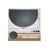 Gri Welcome Yazılı Toz ve Çamur Sıyırıcı Kauçuk Kapı Önü Paspası thumbnail 2