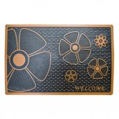 Welcome Yazılı Çiçek Desenli Kauçuk Kapı Önü Paspası - 2