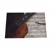 Gitar ve Notalar Desenli Kauçuk Kapı Önü Paspası - 3
